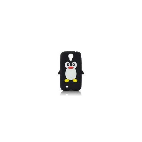 Custodia in silicone 3D - SAM i9500 Galaxy S4 Pinguin nera