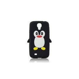 Custodia in silicone 3D - SAM i9500 Galaxy S4 Pinguin nera